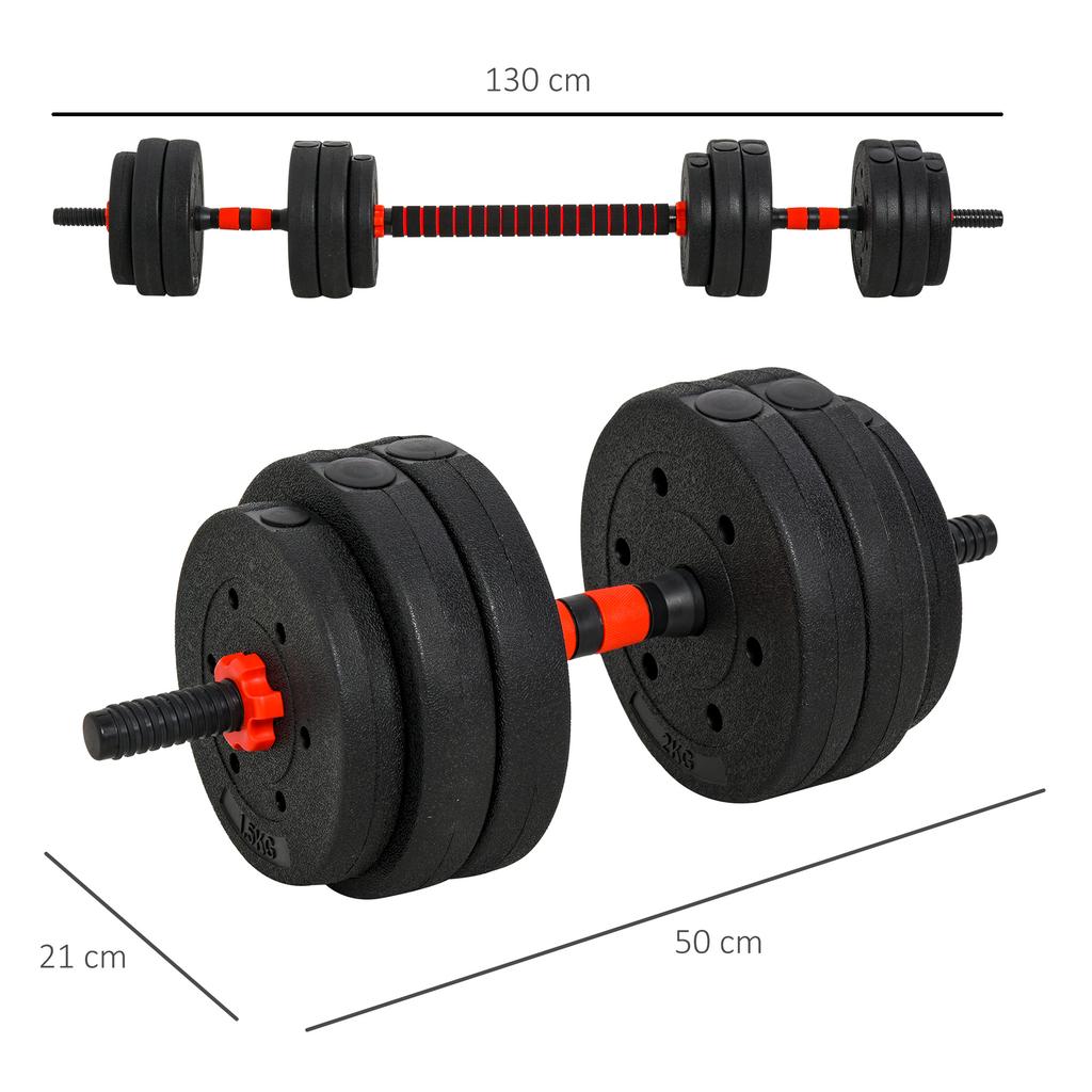 25kg 2 IN 1 Adjustable Dumbbells Weight Set, Dumbbell Hand Weight Barbell for Body Fitness, Lifting Training for Home, Office, Gym, Black