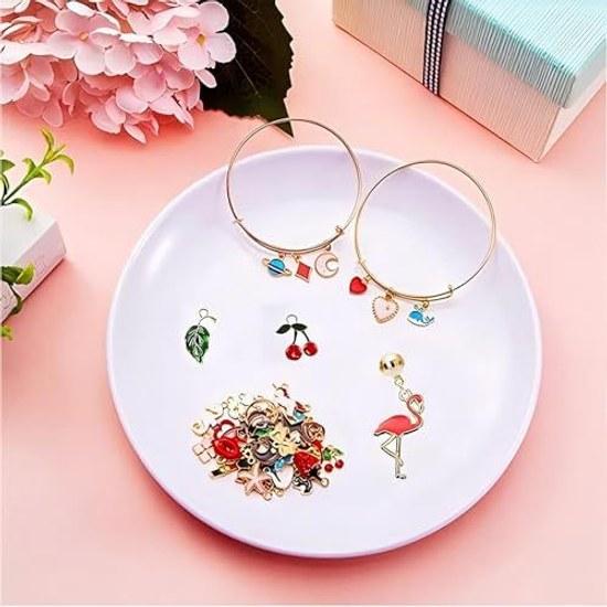 HEJINYUN Charm Parts Oily Alloy Cute Set Thanksgiving Small Pendant Accessory DIY Handmade Accessories Craft Jewelry Making Materials 100 Pieces