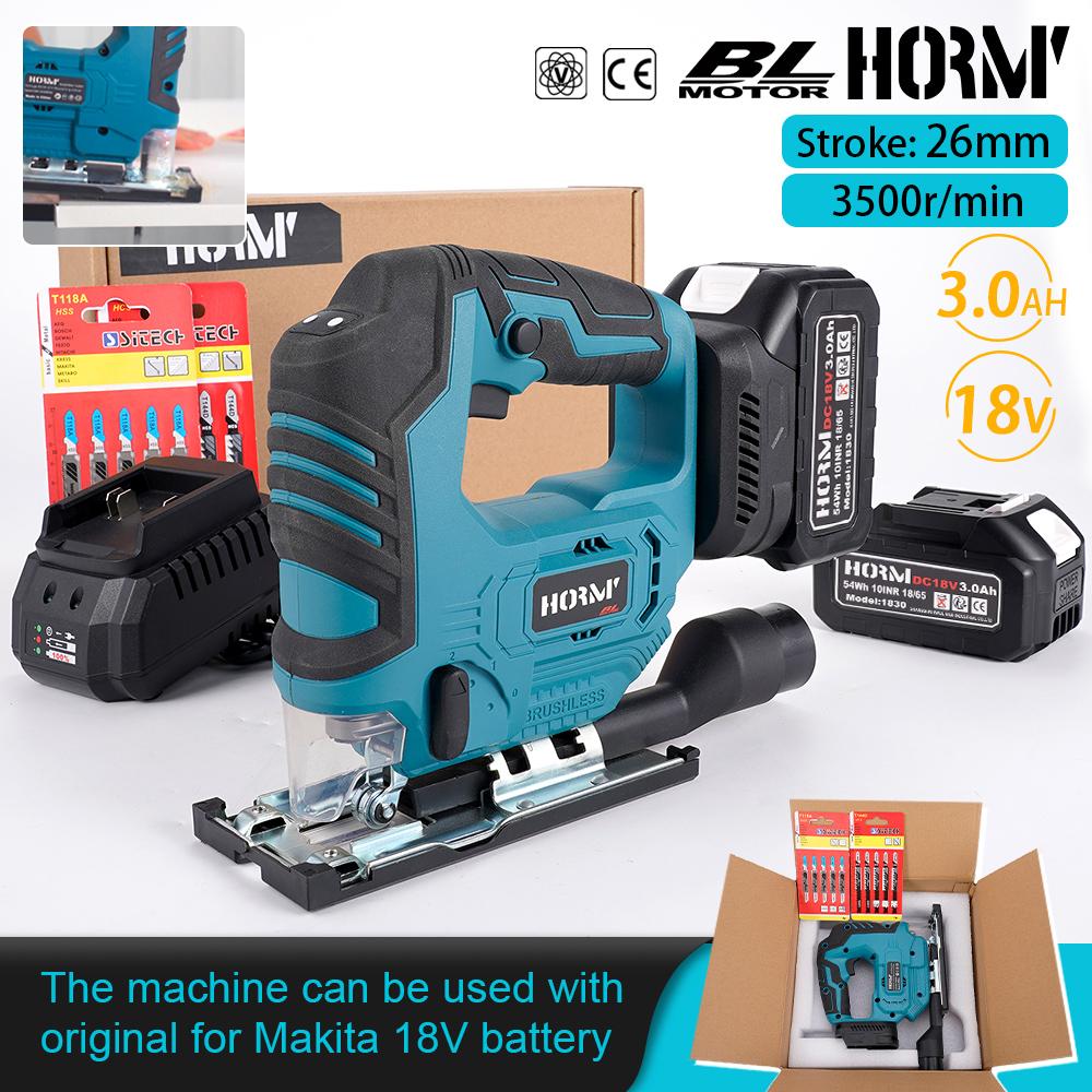 3500rpm Cordless Electric Curved Saw 750w Rechargeable Electric Jig Saw Woodworking Cutting Power Tool For Makita 18v Battery