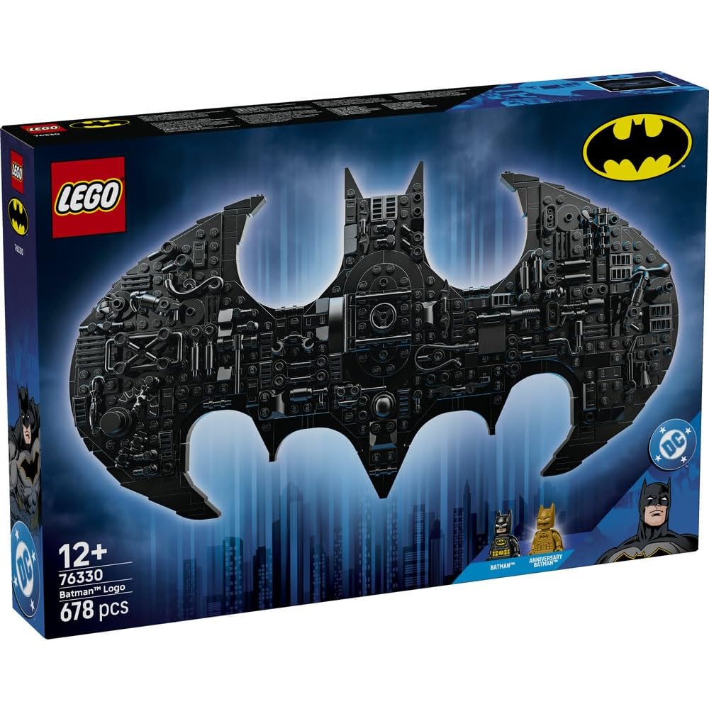 LEGO Super Heroes Batman Logo Building Blocks Toy for Kids Ages 12-14, Creative Play and Interior Decoration