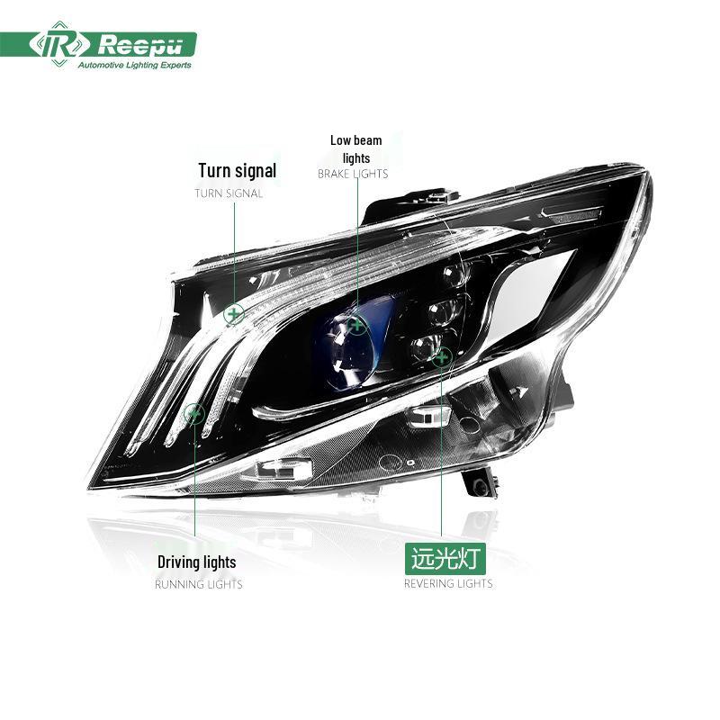 Mercedes-Benz Vito 16-25 Headlight Assembly with LED Projector & Maybach-Style Daytime Running Lights