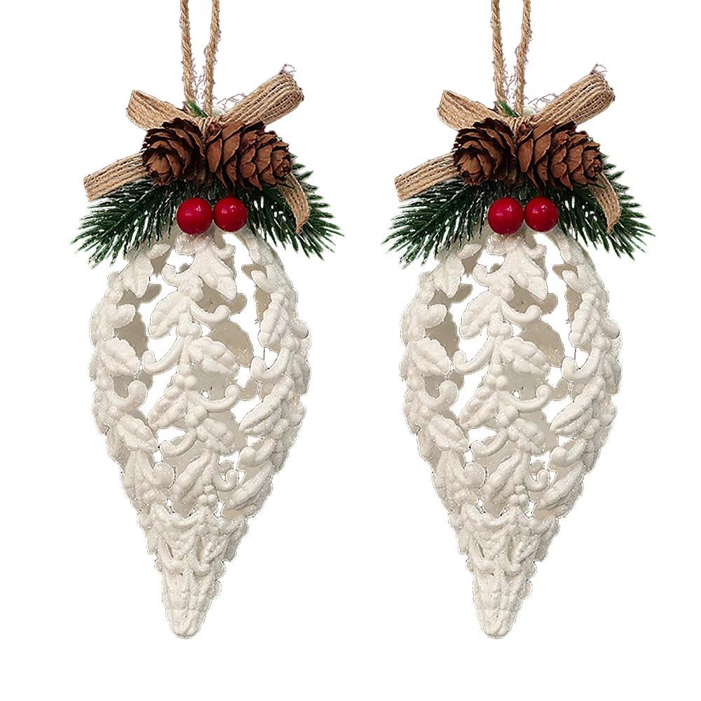 

2pcs/box DIY Conch Christmas Tree Pendant White Christmas Decoration Ball New Year style B