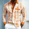 Men's High-quality Long Sleeved Shirt with White and Blue Contrasting Colors, Trendy Business Casual Long Sleeved Slim Fit Shirt
