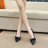 Temperament Bow Pointed Single Shoes French Light Mouth Design Stiletto High Heels