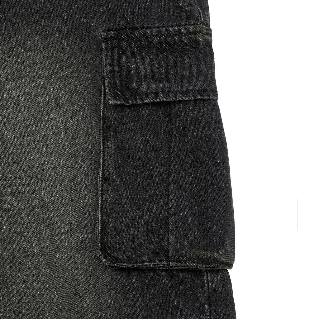 FILLUMINATE Two-Tuck Washed Denim Cargo Pants - Black