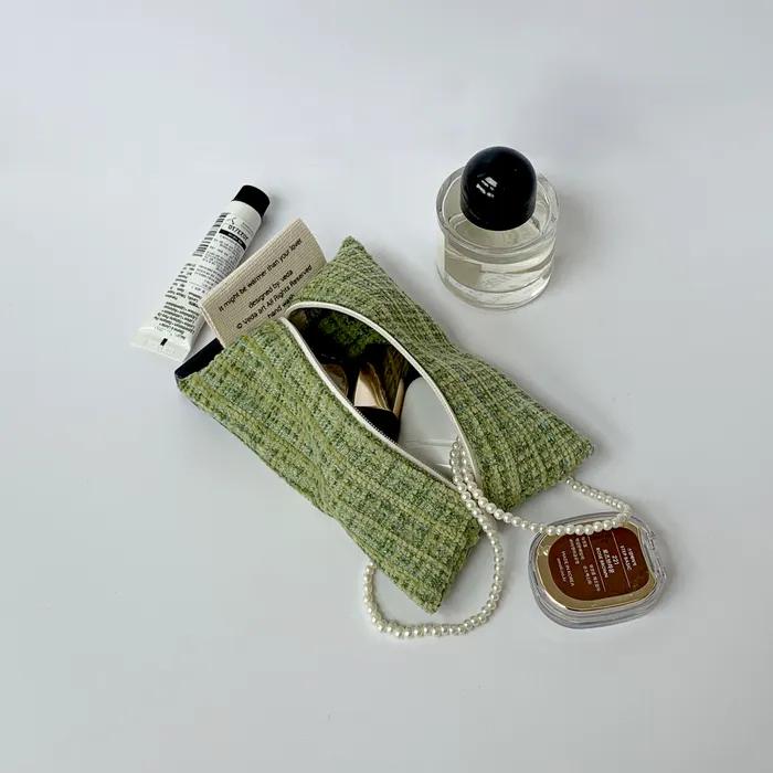 [29EDITION]_Veda Romantic Pouch_Tweed_Mini_Green