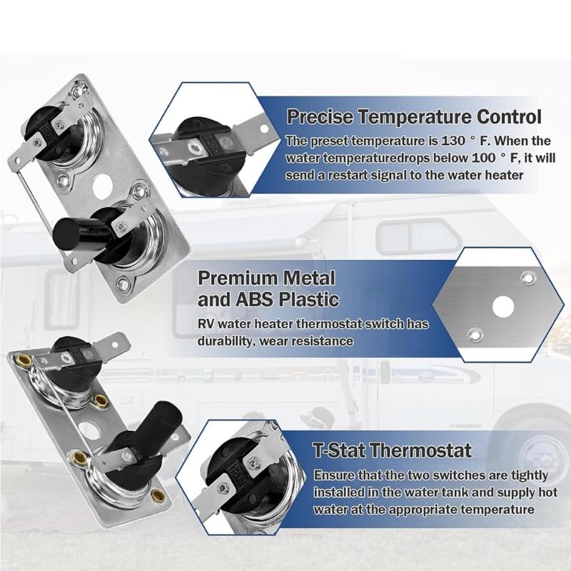 Water Heater Thermostat Limit Switches Kit with 120VAC & 12VDC Temperature Control Easy to Use for Suburban SW Series