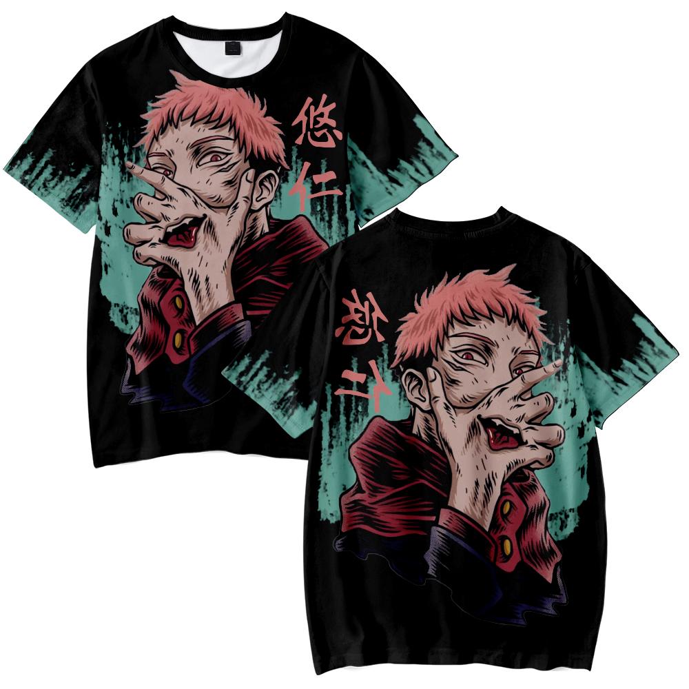 

T Shirt for Men Summer Clothing Fitness Jujutsu Kaisen O Neck T-shirt for Male Oversized Men T-shirts Tops XXS
