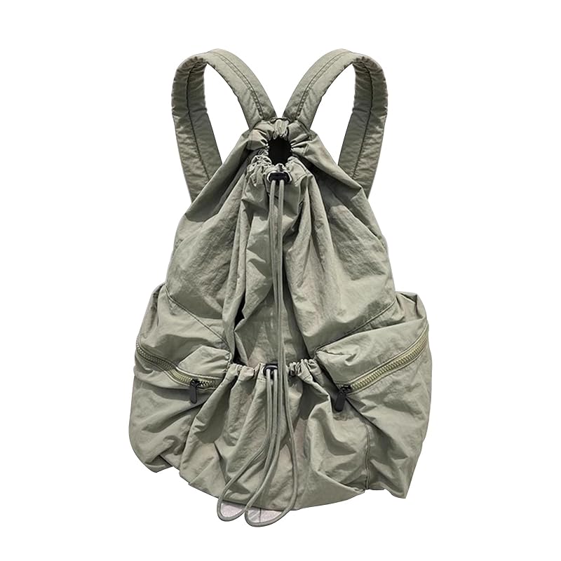 

[TREXPURE] backpack large capacity Drawstring type ladies rucksack lightweight A4 storage 4 pockets 17L South Korea student unisex Fashionable cute