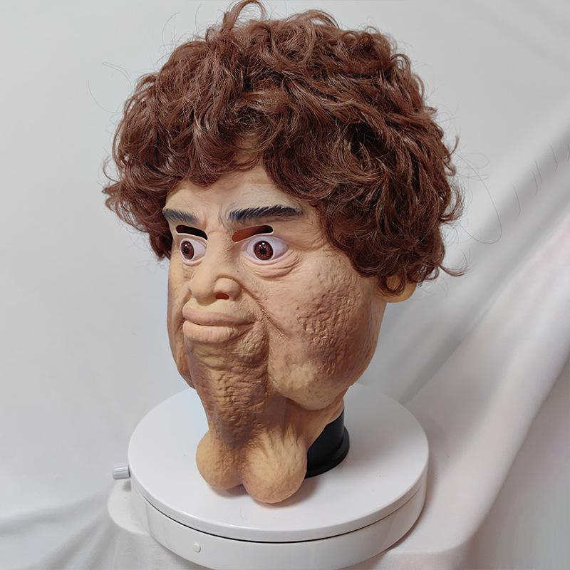 Funny Double Chin Mask for Parties, Prank Props, New Halloween Horror Mask
