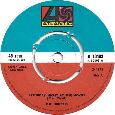 7inch Record DRIFTERS - Saturday Night At The Movies K10493 Atlantic 1974 UK Soul/Funk Used