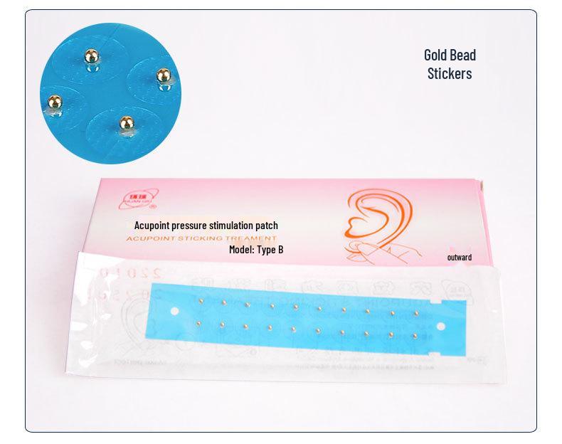 Global Brand Magnetic Ear Acupoint Stimulation Patch with Gold & Silver Beads