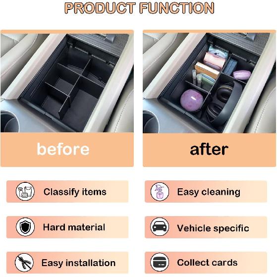 TACOBRO Center Console Dividers Compatible With Honda Pilot 2016- / Ridgeline 2017- / Passport -  Accessories, Interior Armrest Ert Underseat Storage