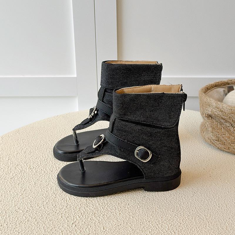 

Girl Summer Roman SandalsNew Korean RetroGirl Princess SoftShoeFashion Girls Anti slip Campus Student Leisure Travel Sandals 26 чёрный