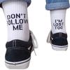 Funny Letters Design Unisex Sport Casual Soft Breathable Cotton Mid Tube Socks
