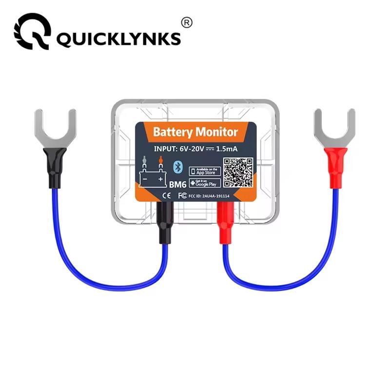 QUICKLYNKS Wireless Bluetooth Battery Monitor BM6 12V Car Battery Health Monitoring Battery Tester for Motorcycle Truck Car QUICKLYNKS BM6