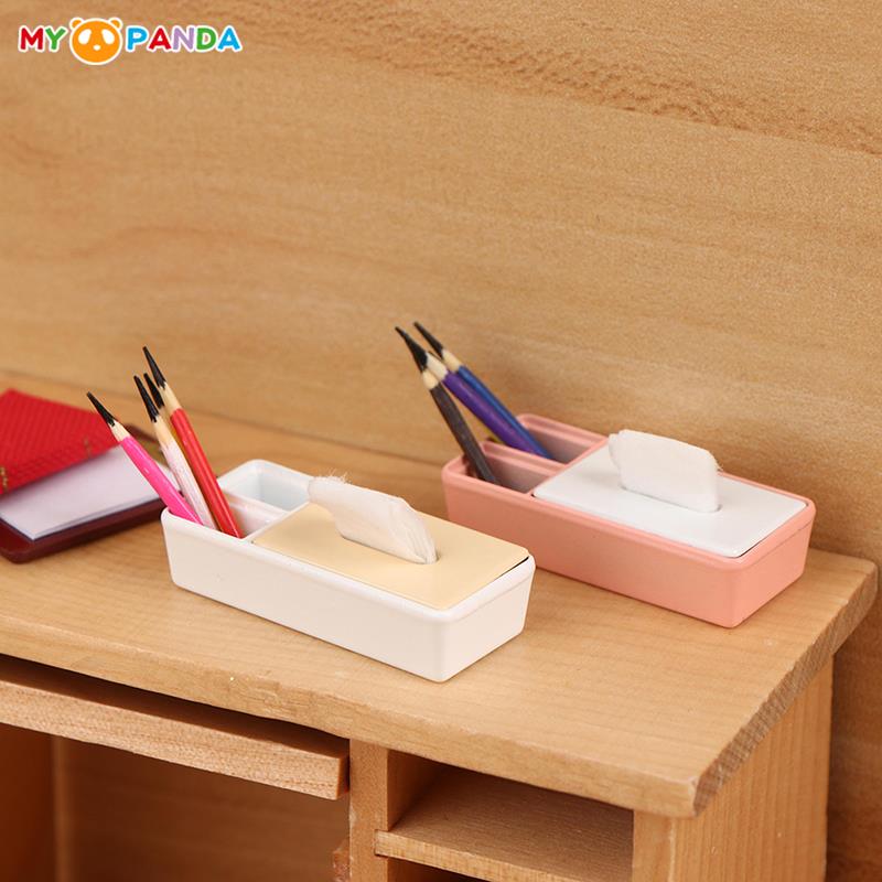 1:12 Dollhouse Miniature Tissue Box Model Small Items Storage Box Home Decor Plaything Doll House Life Scene Accessories