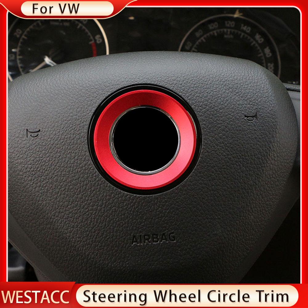 Garniture de cercle central de volant de voiture, pour VW Golf 6 7 Polo Tiguan Passat B6 B7 Touran Scirocco coccinelle Jetta MK5 MK6 Caddy