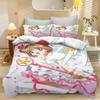 Catoon Bedding Set Cardcaptor SSakura Boys Girls Single/Double/Queen Size Duvet Cover Pillowcase Bed Kids Adult  2/3piece Set