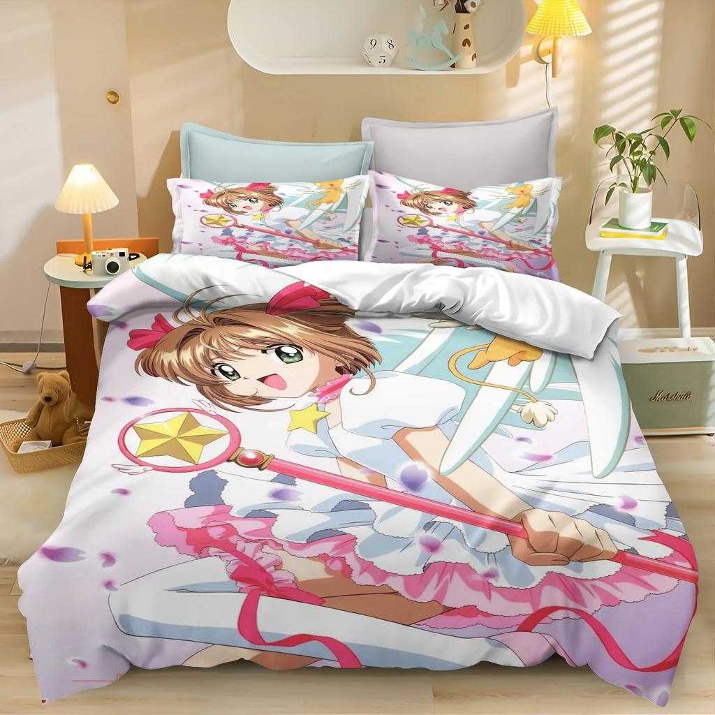 Catoon Bedding Set Cardcaptor SSakura Boys Girls Single/Double/Queen Size Duvet Cover Pillowcase Bed Kids Adult 2/3piece Set