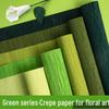 Thickened Green Crepe Paper for Handmade Floral Art & Ruffled Rose Making