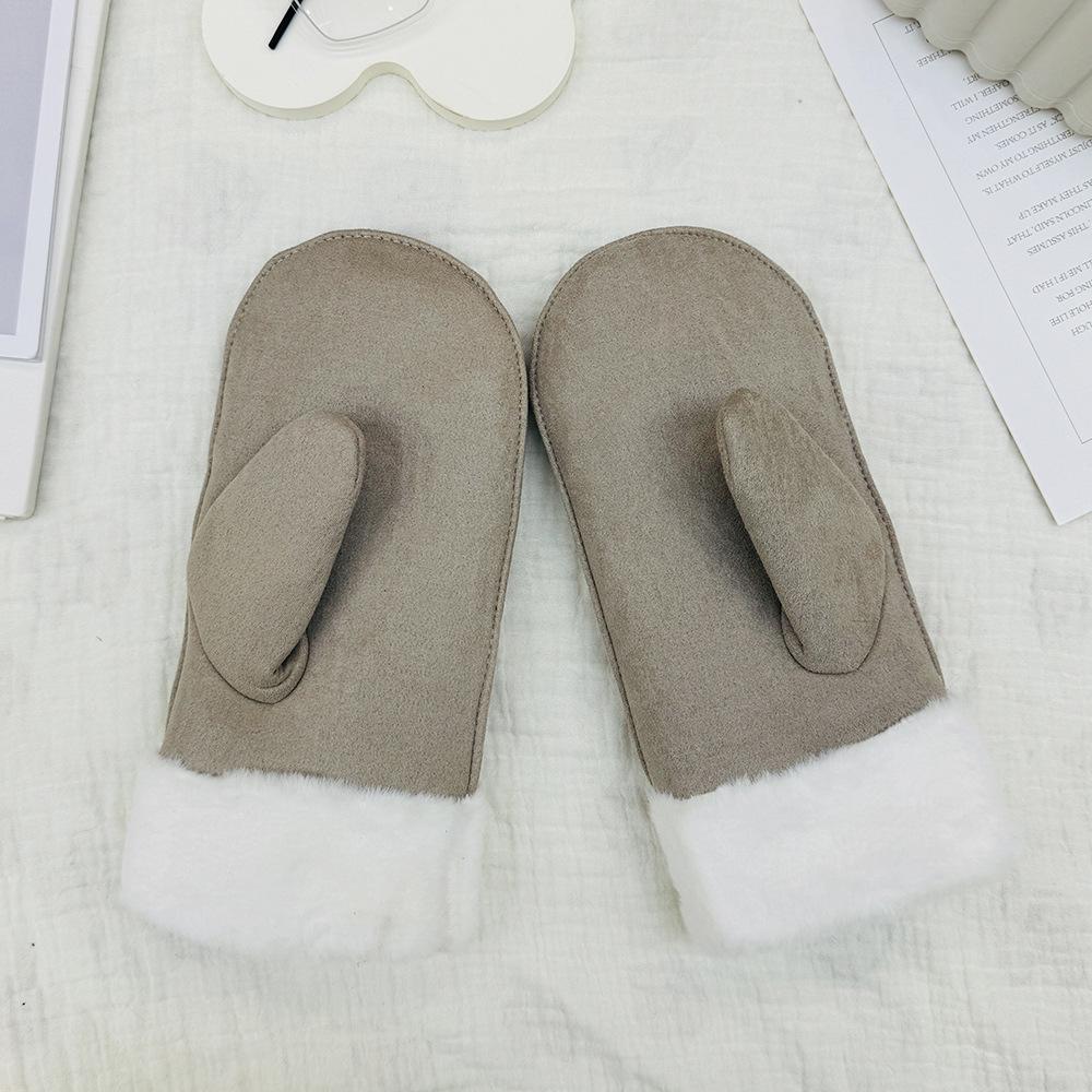 Mitaines chaudes d'automne hiver plus velours pour étudiants, cyclisme, temps froid - Gants coupe-vent