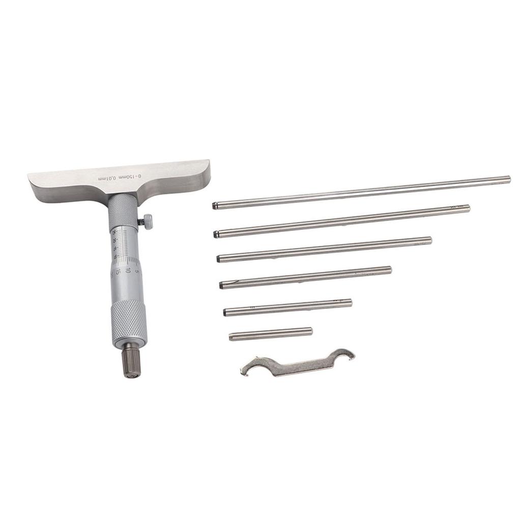 High Accuracy Round Head Depth Micrometer Gauge Gage Measuring Tool(0150mm 6in)