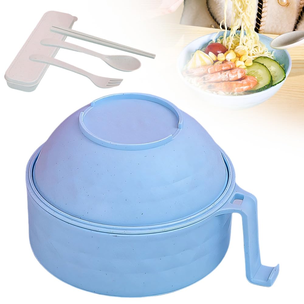 Microwave Ramen Bowl, 2026 New Microwave Ramen Bowl with Strainer, Lidded Ramen Bowl Set синий