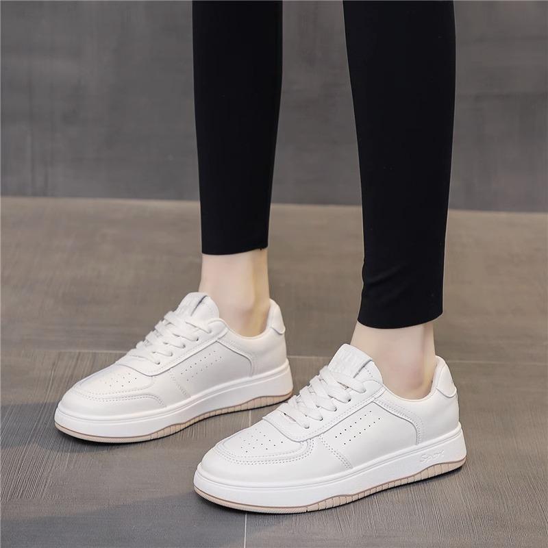 Leather little white shoes soft-soled women's shoes spring new versatile board shoes flat-soled casual sports shoes