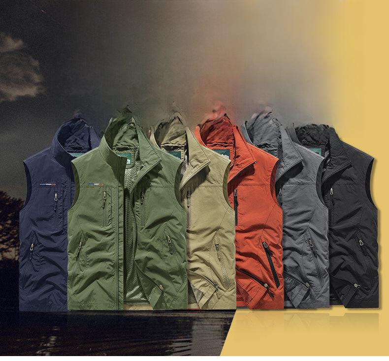 Schnelltrocknende Angel- und Fotoweste für Herren mit mehreren Taschen – Warme Outdoor-Weste für Herbst und Winter
