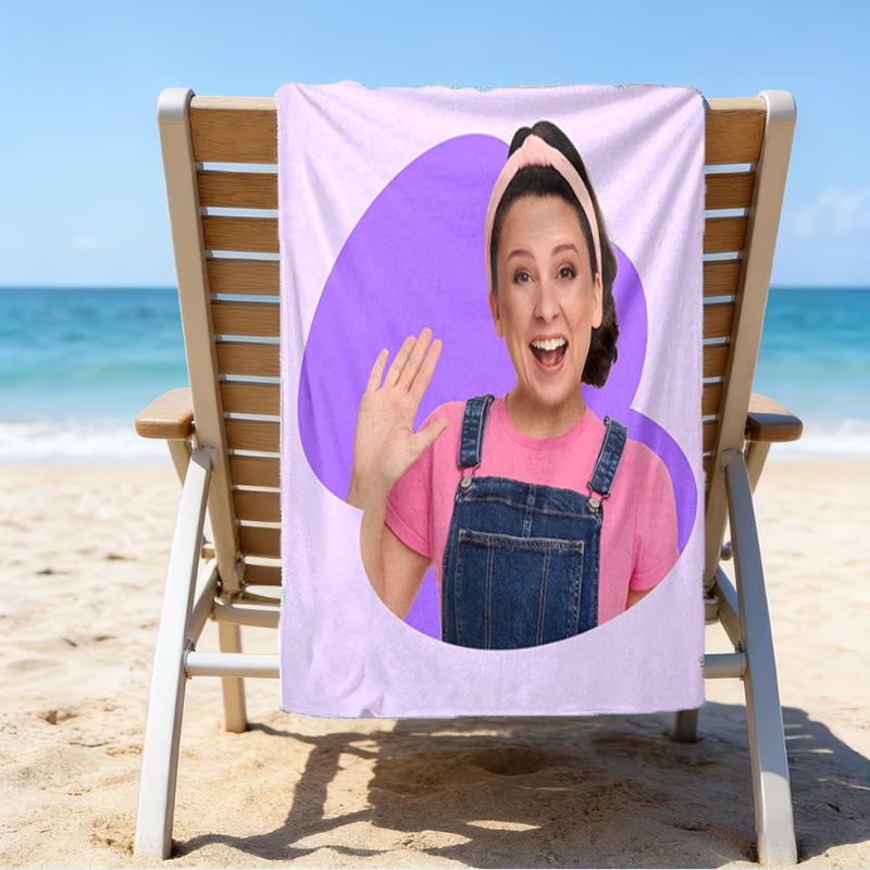 Proof Beach Towel with a Ms. Rachel Pattern - Soft,absorbent,quick-drying,machine Washable - Perfect for Swimming,camping,bathing