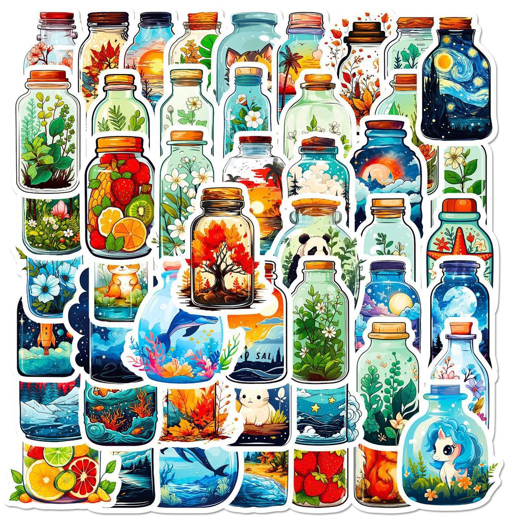 50 Stickers, Quiet Bottles, Animal Scenery, Water Glasses, Notebooks, Suitcases, Stickers, Waterproof Stickers