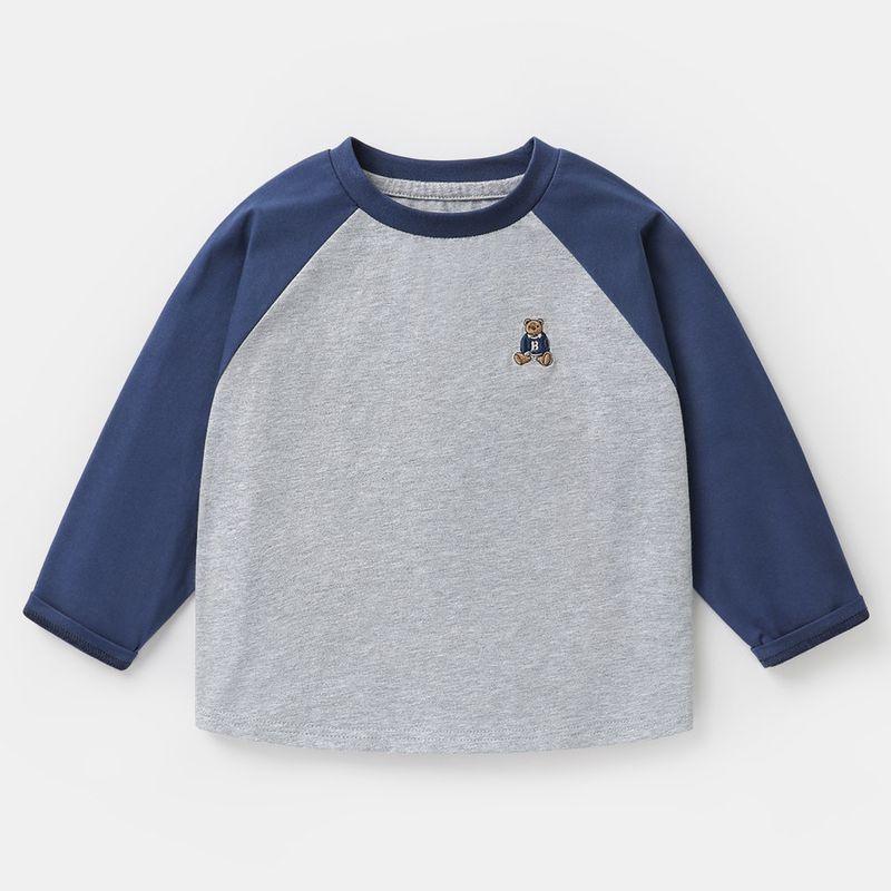 European Boys' Raglan Spring Wear T-shirt Pure Cotton New Spring Wear Easiest for Match Baby Toddler Bottoming Shirt Tops Kids Children's Clothing
