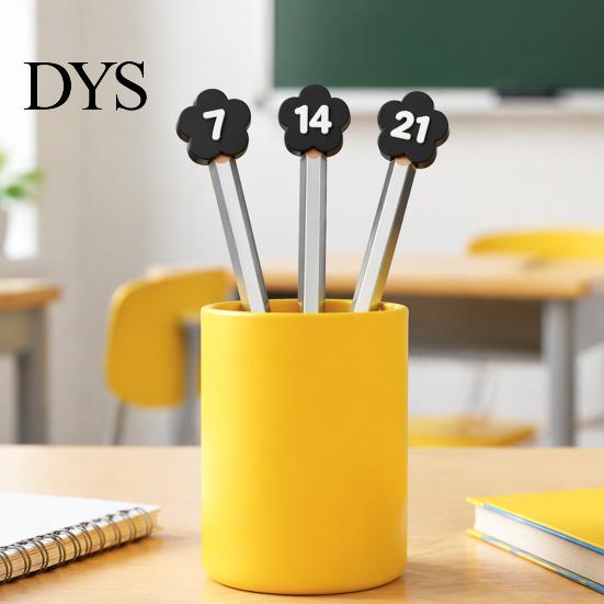 Standard Hex Pencil Accessories 30PCS Numbered Toppers, Reusable Prevent Confusion Labels, Primary School Organizing Tools Plastic Tracking