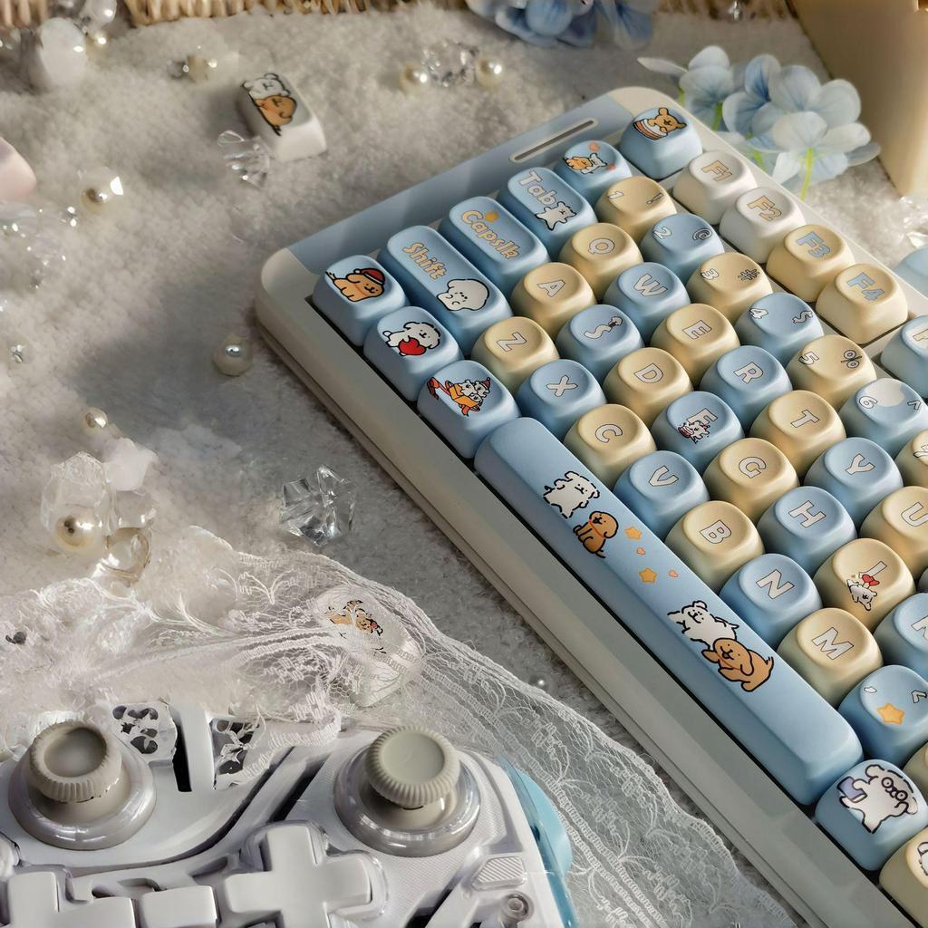 Line Dog Personality MOA Profile Keycaps: Cute Cartoon Accessories for Mechanical Keyboards