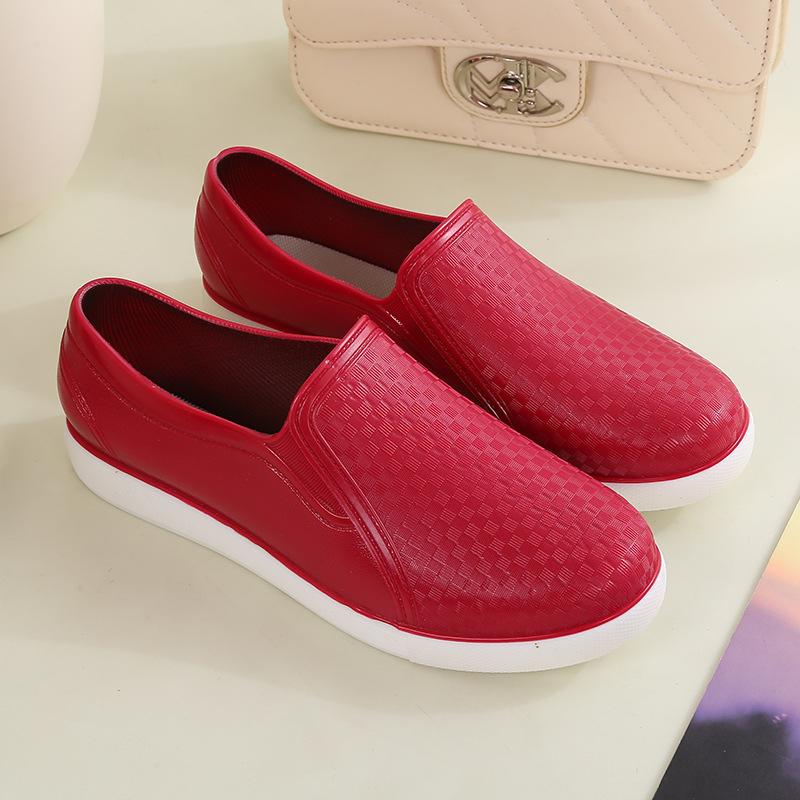 Fashion Rain Shoes Female Adult Low-top Non-slip Shallow Mouth Kitchen Waterproof Shoes Thick-soled Short Tube Work Rubber Shoes Water Boots