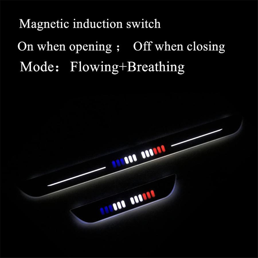 

4 Universal Car Pedals LED Threshold Welcome Lights with Magnetic Induction Control