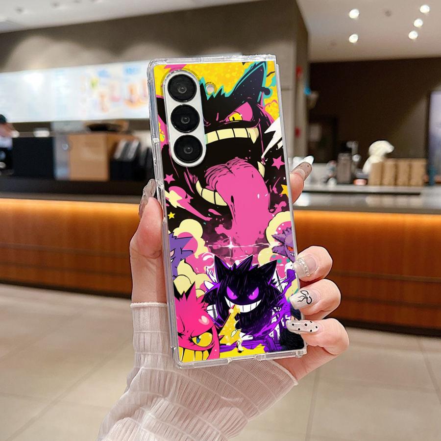 Hot Pokemon Gengar Transparent Soft Phone Cover Case for Samsung Galaxy Z Fold 7 6 5 4 3 ZFold6 ZFold5 ZFold7 ZFold3 ZFold4