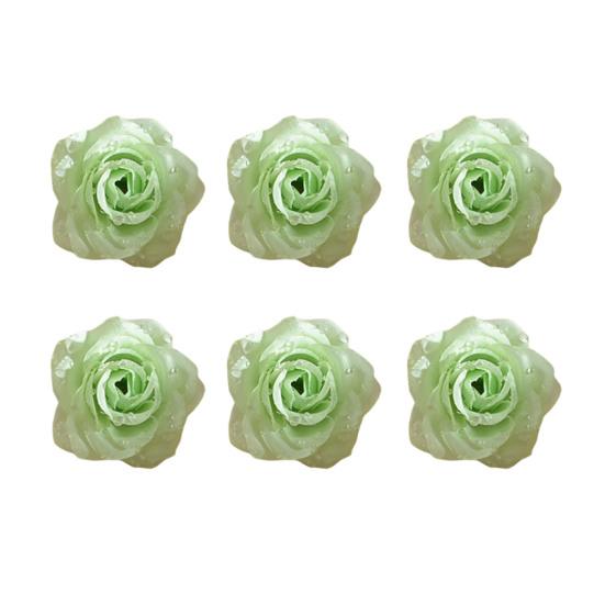 6 Stück künstliche Tautropfen-Rose Real Touch Kunstseide Rosenblütenköpfe für DIY Hochzeitssträuße Party Heimdekoration