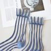 Striped Crystal Silk Socks Transparent Long Socks Fashion Summer Socks  Women