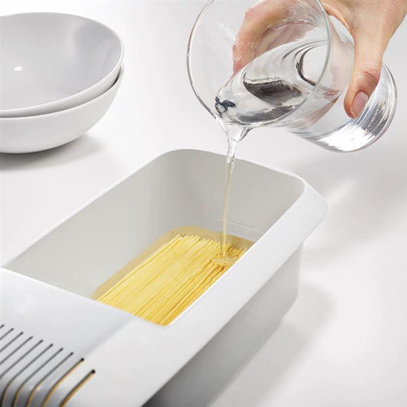 Noodles Pasta Cooker With Strainer Microwave Eco-Friendly Plastic Spaghetti Vegetable Steamer Dishwasher Kitchen Accessories New