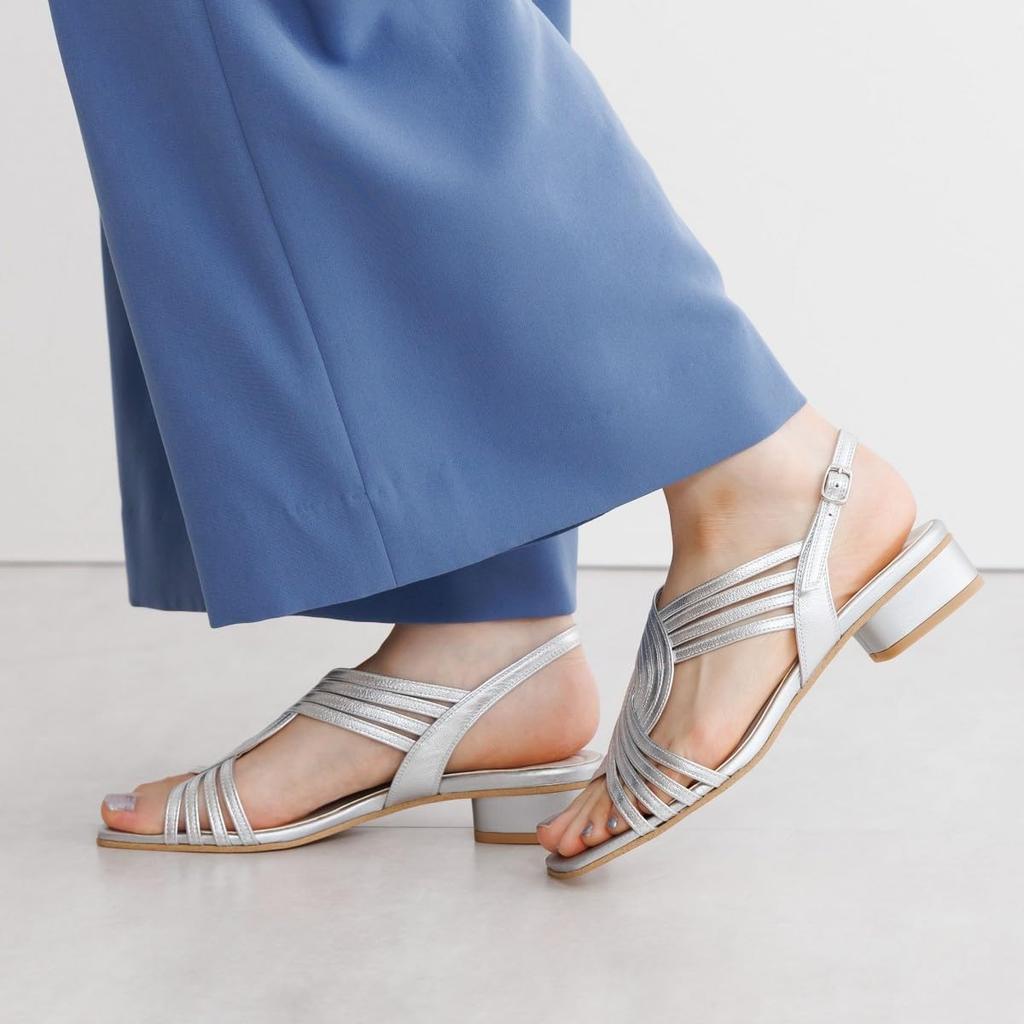 HIMIKO/Himiko/Cross Mesh Low Heel Sandals/651202 Silver 240