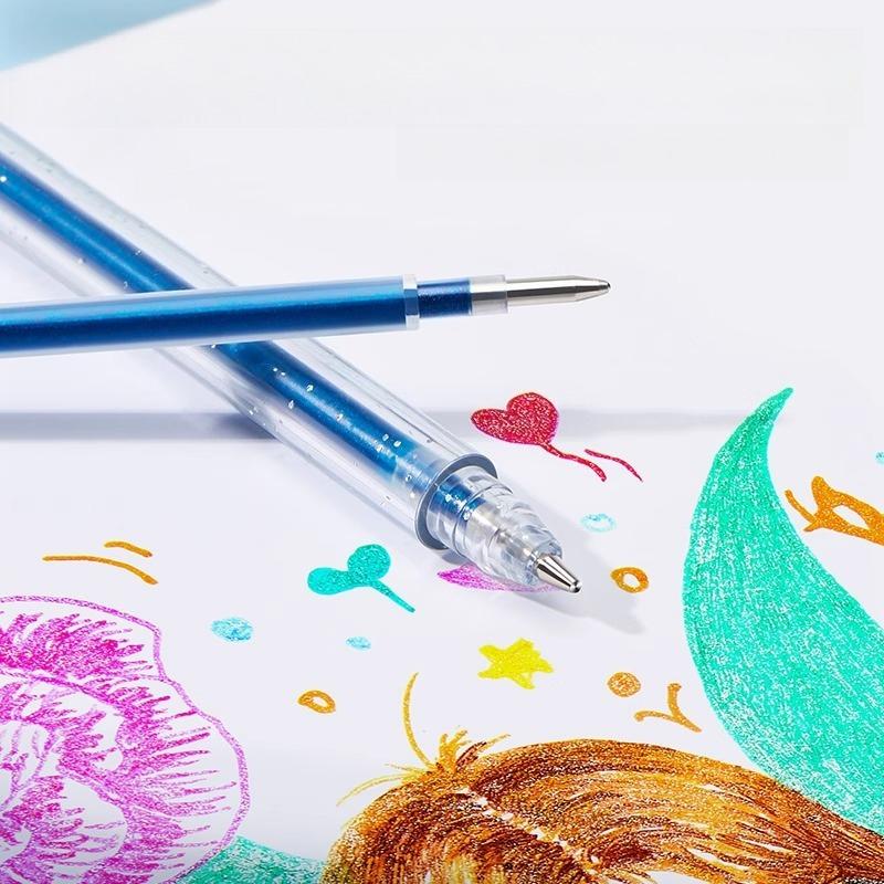 Color Glitter Gel Pen Glow Glitter Gel Pen Morandi Color Notebook Pen To Make Notes Pearlescent Markers