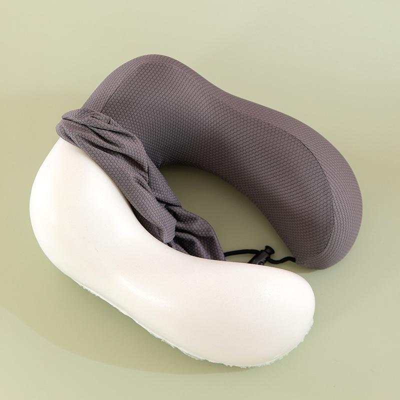 Solid Color Memory Foam U-shaped Pillow Round Travel Neck Pillow Memory Foam U-shaped Pillow