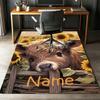 Custom Name Cow Printed Carpet,Rug for Office Chair Living Room Bedroom Kitchen Room Decor Gifts.