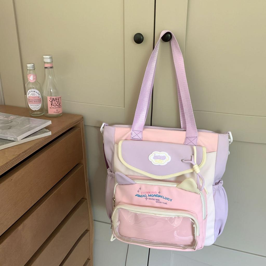 Schoolbag Wholesale Cute Cat Junior High School Large Capacity Schoolbag Female High Value Student Backpack College Style Girl Pain Bag