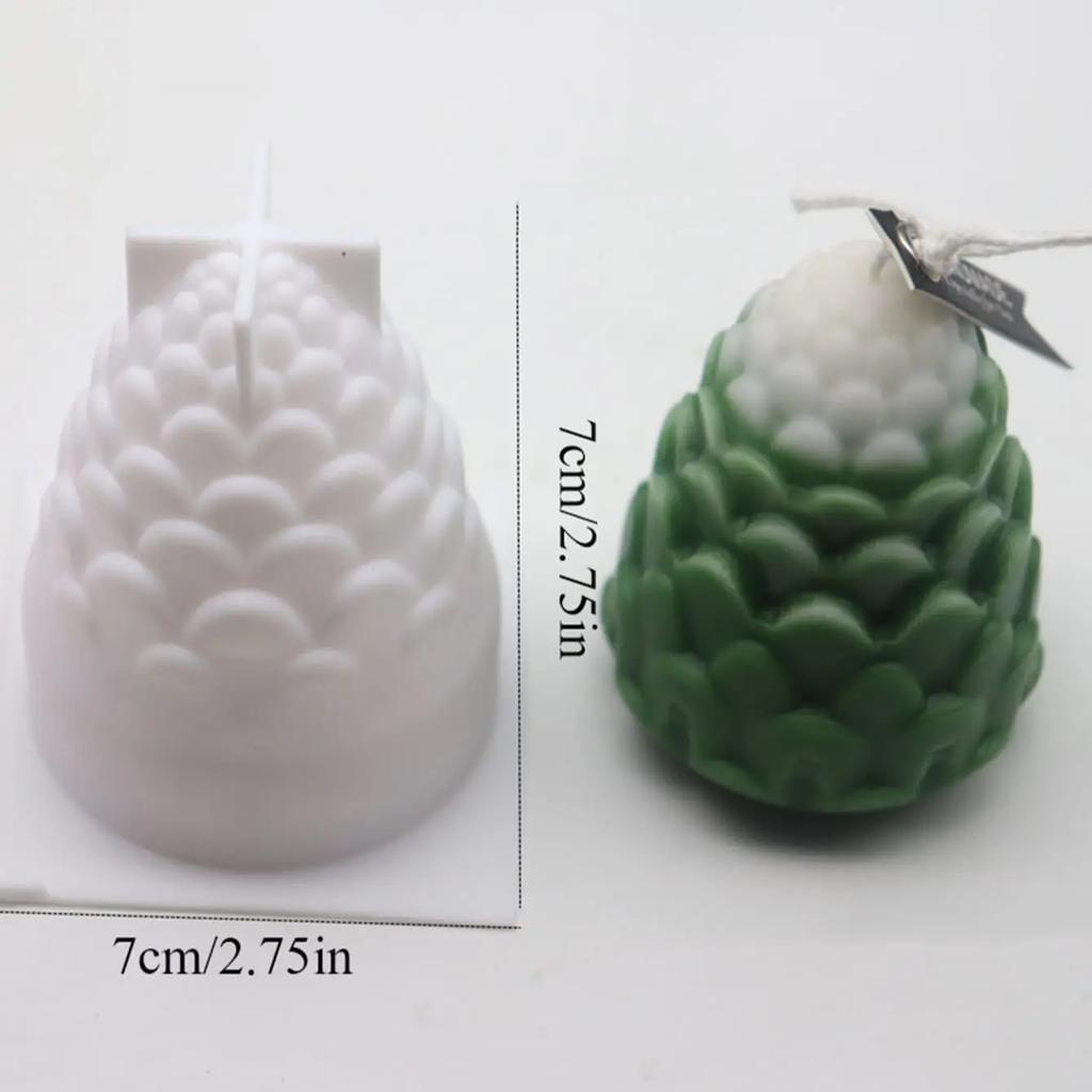 3D Pine Cone Candle Silicone Mold DIY Multicavity Pine Nut Resin Soap Making Set Chocolate Cake Ice Mould Christmas Decor Gift