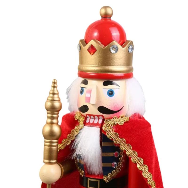 Weihnachts-Nussknacker-Ornamente Holzsoldaten-Puppe mit Umhang Ornament für Zuhause Küche Bücherregal Partydekoration