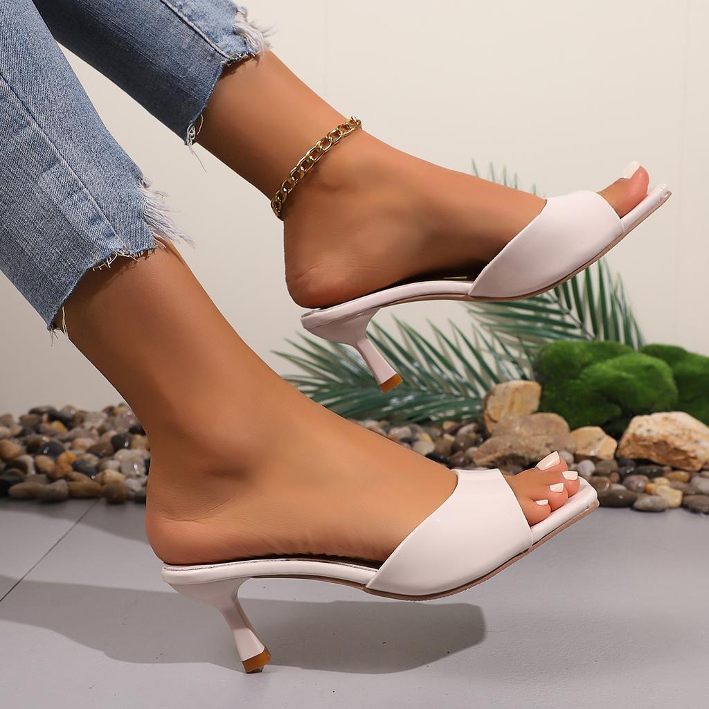 Fashion Fashion Fish Mouth Slippers Summer Comfort Dress Shoes 2025 Sexy Open Toe Stiletto Sandals Elegant Office Women High Heels