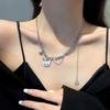 Kulomi cat reflective pearl splicing necklace female summer and autumn light luxury multi-layer neck chain hip-hop niche sweater chain